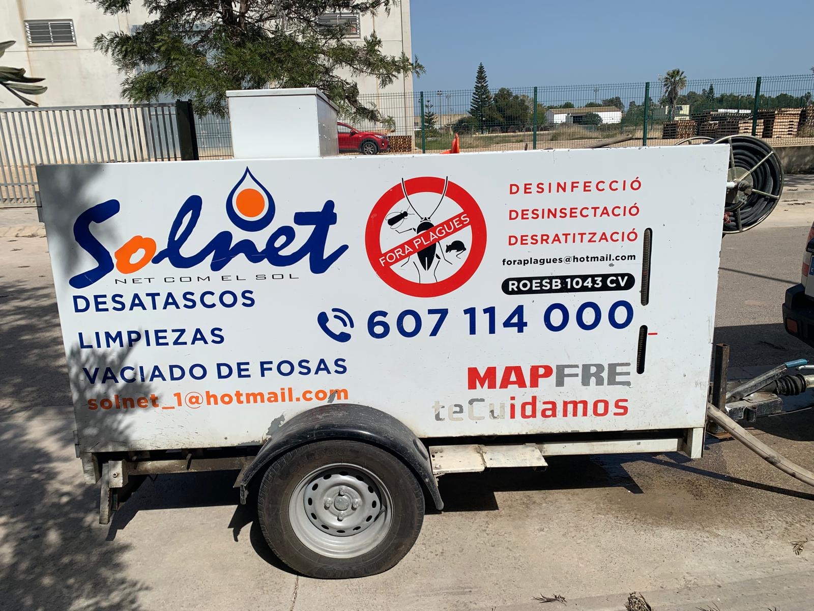 Equipo Solnet con cuba para desatascos y vaciado de fosas sépticas